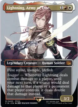Lightning, Army of One (0400) BORDERLESS Final Fantasy Magic MTG NM - Image 1
