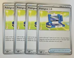 Pokegear 3.0 186/198 Scarlet & Violet Base Playset NM Pokemon Card X4 - Image 1