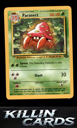 Parasect 41/64 Pokemon Uncommon Jungle Card LP - Image 1
