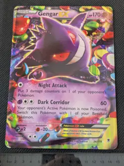 --JUMBO Gengar EX Oversized-- Card 34/119 XY Phantom Forces Pokemon Card - Image 1