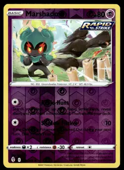 Marshadow #080/203 Reverse Holo Rare 2021 Pokemon Evolving Skies LP - Image 1