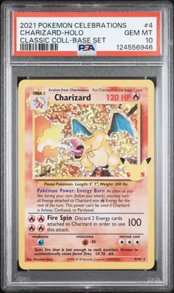 2021 Pokemon Celebrations #4 Charizard Holo Classic Collection PSA 10 GEM MT - Image 1