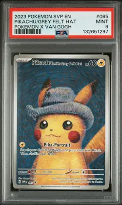 Pokemon x Van Gogh "Pikachu with Grey Felt Hat" SVP085 Promo Card PSA 9 - Image 1