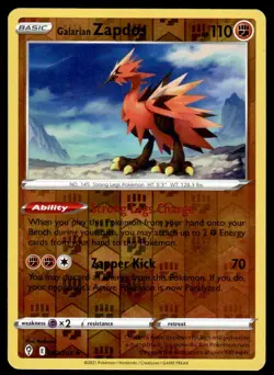 Galarian Zapdos #082/203 Reverse Holo Rare 2021 Pokemon Evolving Skies LP - Image 1