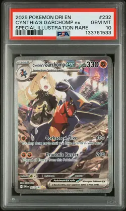 2025 POKEMON DRI EN-DESTINED RIVALS #232 CYNTHIA'S GARCHOMP EX PSA 10 - Image 1