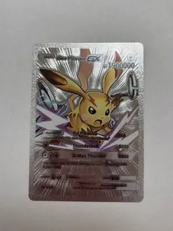 Pikachu HP 1900000 Silver Foil Fan Art Go Pikachu Ultra Rare Display Card NM/M - Image 1