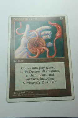 MTG Nevinyrral's Disk x1- -Fourth Edition-Mod/Hvy Play - Image 1
