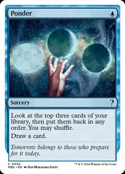 MTG - Ponder - White Border - Mystery Booster 2 - Magic the Gathering - Image 1