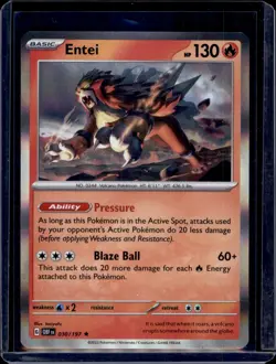 Entei SV03: Obsidian Flames Pokemon #030/197 Holo Rare NM+ - Image 1
