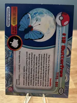 Butterfree #12 1999 Topps Pokemon TV Animation Edition Series 1 Blue Logo - Image 2