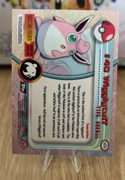 Wigglytuff #40 1999 Topps Pokemon TV Animation Edition Series 1 Black Logo - Image 2
