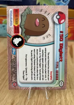 Diglett #50 1999 Topps Pokemon TV Animation Edition Series 1 Blue Logo - Image 2