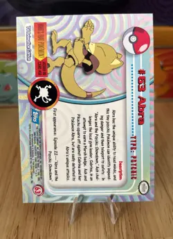 Abra #63 1999 Topps Pokemon TV Animation Edition Series 1 Blue Logo - Image 2
