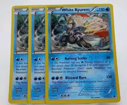 3x White Kyurem - 21/124 - Holo Rare NM English Pokemon XY Fates Collide - Image 1