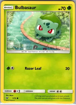 Bulbasaur 1/73 Non Holo Shining Legends - Pokemon Card - NM - Image 1