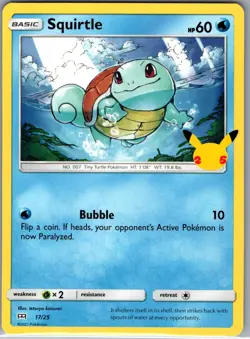 Squirtle - 17/25 Non Holo McDonald's 25th Anniversary Promos - Pokemon Card - NM - Image 1
