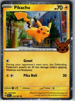 Pikachu - (Cosmos Holo) 018/091 Trick or Trade - Pokemon Card - NM - Image 1