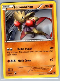 Hitmonchan 48/111 Non Holo XY - Furious Fists - Pokemon Card - LP - Image 1
