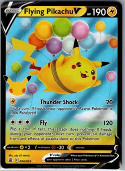 Flying Pikachu V 006/025 Celebrations - Pokemon Card - NM - Image 1