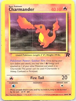 Charmander 50/82 Non Holo Team Rocket - Pokemon Card - LP - Image 1