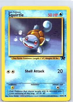 Squirtle 68/82 Non Holo Team Rocket - Pokemon Card - LP - Image 1