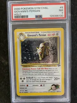 Pokemon TCG Giovanni's Persian 8/132 Gym Challenge Holo Rare Card. NM PSA 7. - Image 1