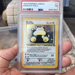 Pokemon TCG Snorlax 11/64 Jungle Holo Card Unlimited PSA 7 - Image 2
