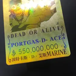 One Piece Portgas D Ace Wanted Dead or Alive Poster Holo Gold Foil Card GD-28 - Image 2