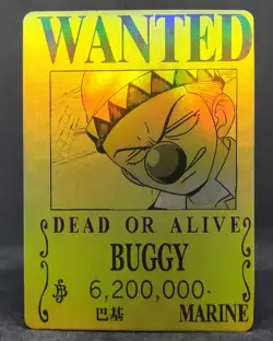 One Piece Buggy Wanted Dead or Alive Marine Poster Holo Gold Foil Card GP-03 - Image 1