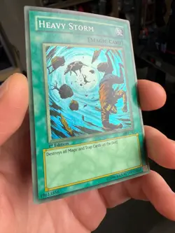 YuGiOh Vintage Heavy Storm Card Holo 1st Edition Faded MRD-142 - Image 2