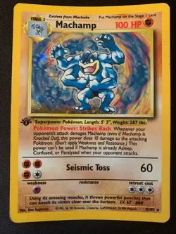 MACHAMP #8/102 POKEMON BASE HOLO RARE 1ST EDITION HOLO RARE CARD - Image 1