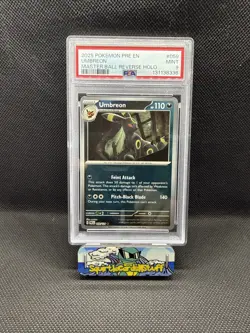 2025 POKEMON PRE EN-PRISMATIC EVOLUTIONS MASTER BALL REVERSE HOLO UMBREON PSA 9 - Image 1