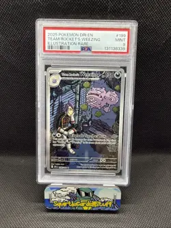 2025 Pokemon Team Rocket's Weezing 199/182 Sv10: Destined Rivals Holo PSA 9 - Image 1
