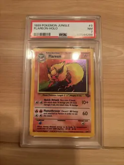 Pokemon Flareon Jungle Unlimited Holo Rare #3 PSA 7 - Image 1