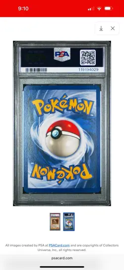 1999 POKEMON FOSSIL #9 KABUTOPS-HOLO PSA 7, Free Shipping - Image 2