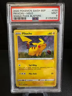 Pikachu SWSH039, Black Star Promo, Pokemon, PSA 9 - Image 1