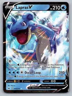 Pokemon TCG Sword & Shield Lapras V #49 Holo - Image 1