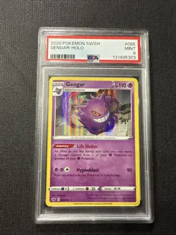 PSA 9 Mint Pokemon 2020 Sword & Shield Base Gengar Holo 085 - Image 1
