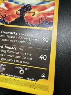 Houndoom 15/147 Rare Non-Holo Aquapolis Pokemon TCG Card 2002 Very Light Play - Image 2