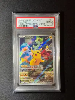 PSA10 Pikachu 001/SV-P Promo Japanese Pokemon Card Scarlet Violet GEM MINT - Image 1