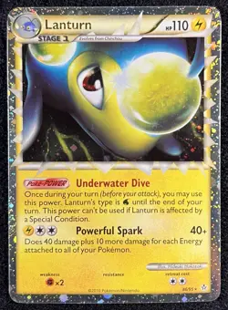 Lanturn Prime 86/95 Unleashed Ultra Rare Holo Pokemon Card - LP - Image 1