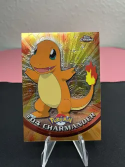 CHARMANDER #04 2000 TOPPS CHROME SERIES 1 HOLO FOIL POKEMON TV ANIMATION CARD NM - Image 2