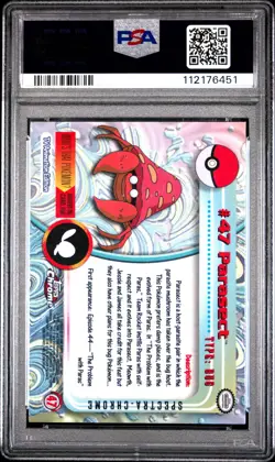 2000 TOPPS CHROME POKEMON T.V. SPECTRA #47 PARASECT PSA 7 - Image 2