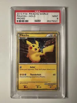 Pokemon 2010 Pikachu World Promo USA Holo PSA 9 - Image 1