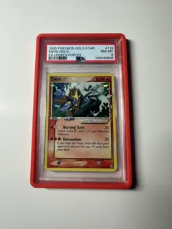 2005 POKEMON EX UNSEEN FORCES GOLD STAR #113 ENTEI-HOLO PSA 8 - Image 1