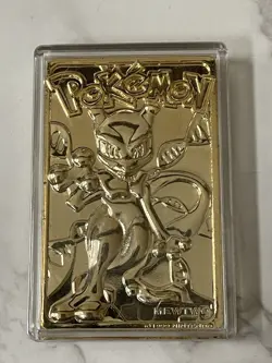 1999 Pokemon Mewtwo Special Edition 23 Karat Gold Plated Card w/ COA & Case 23K - Image 2