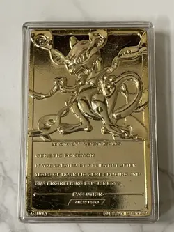 1999 Pokemon Mewtwo Special Edition 23 Karat Gold Plated Card w/ COA & Case 23K - Image 3