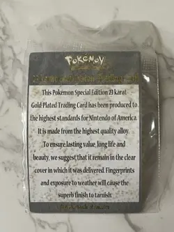 1999 Pokemon Mewtwo Special Edition 23 Karat Gold Plated Card w/ COA & Case 23K - Image 5
