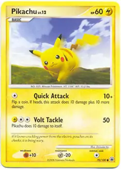 Pikachu 70/100 D&P Majestic Dawn Common PERFECT MINT! Pokemon - Image 1