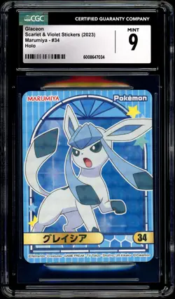 Pokemon CGC 9 Glaceon Holo Marumiya #34 Scarlet & Violet Stickers 2023 Japanese - Image 3